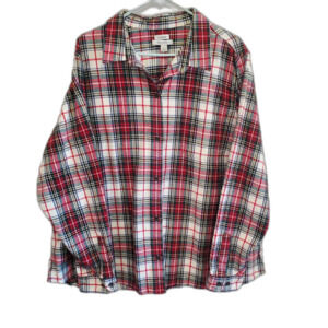 L.L. Bean Relaxed Fit Scotch Plaid Flannel Shirt Multicolored Women’s Size 3XL